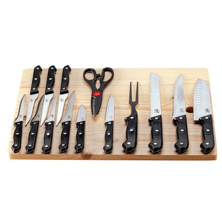 15-Pc. Wildcraft Cutlery with Wood Cutting Board Set-377580
