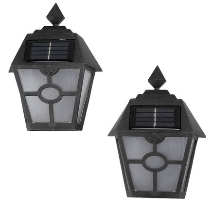 Outdoor LED Solar Wall Lamps, Set of 2-377962