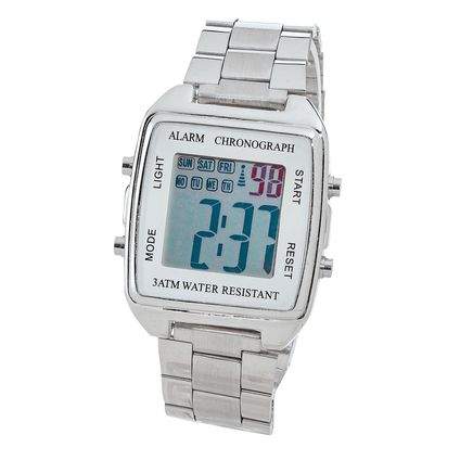 EZ Read Stainless Steel Digital Watch-378145