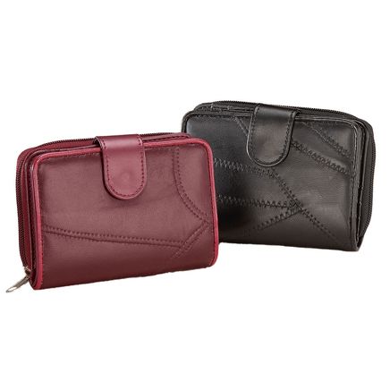 Women's Patch Leather Multi-Pocket Wallet-378556