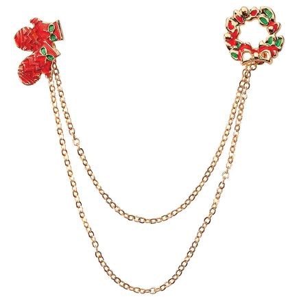 Holiday Brooch Pins with Chains-378721