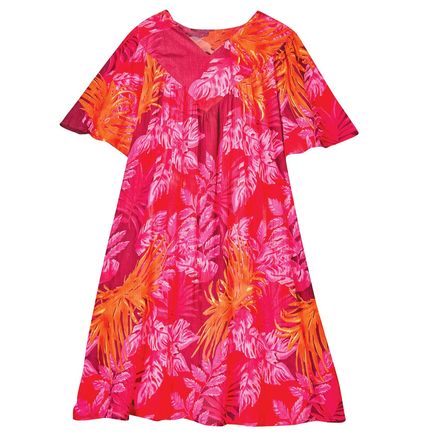 Fuchsia Crinkle Cotton Patio Dress-379281
