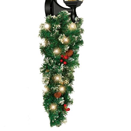 View product details for Lighted Frosted Swag with Timer
