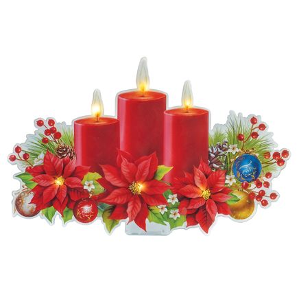 View product details for Lighted Christmas Candle Window Cling