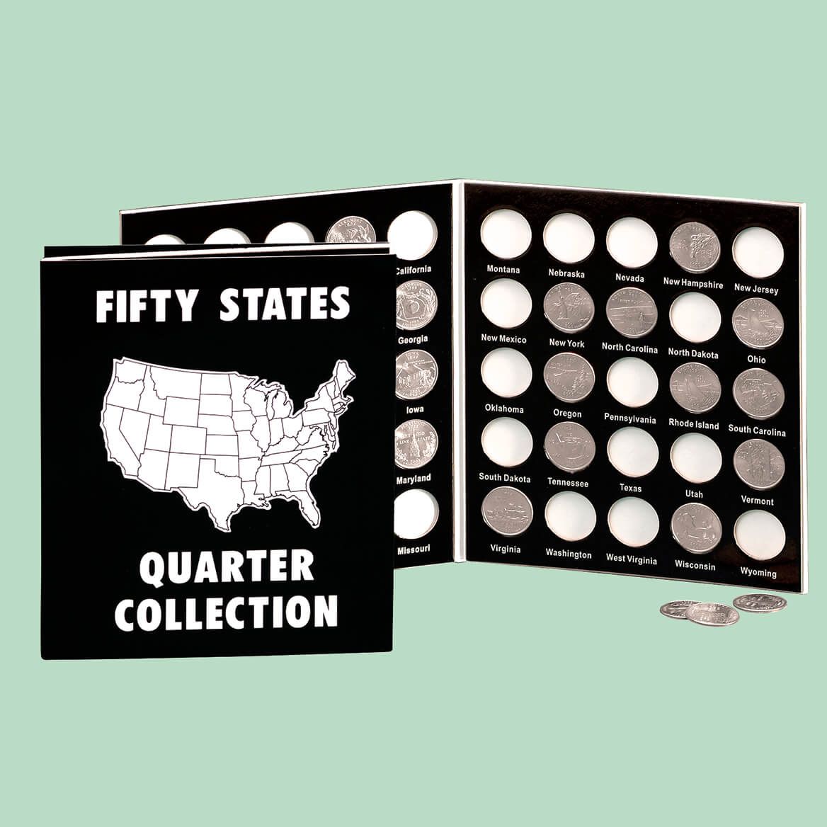 Commemorative State Quarters Black White Album + '-' + 302690