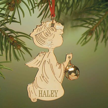 Personalized Kneeling Angel and Bell Ornament-310292