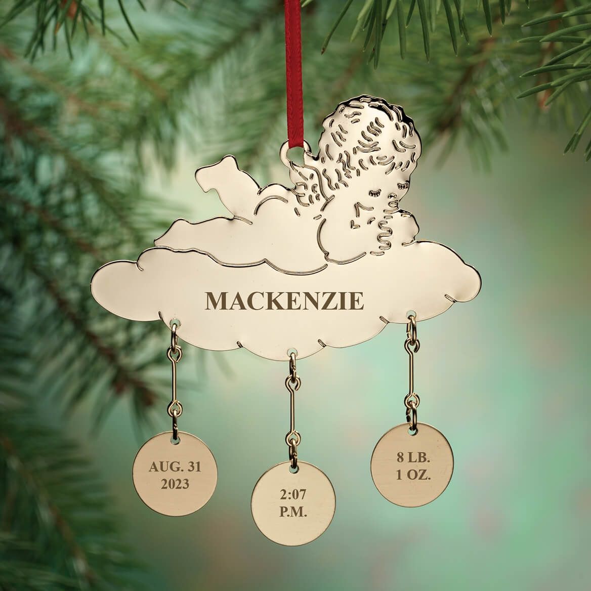 Personalized Baby On A Cloud Ornament + '-' + 310294