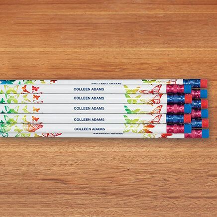 Personalized Butterfly Foil Pencils, Set of 12-335693