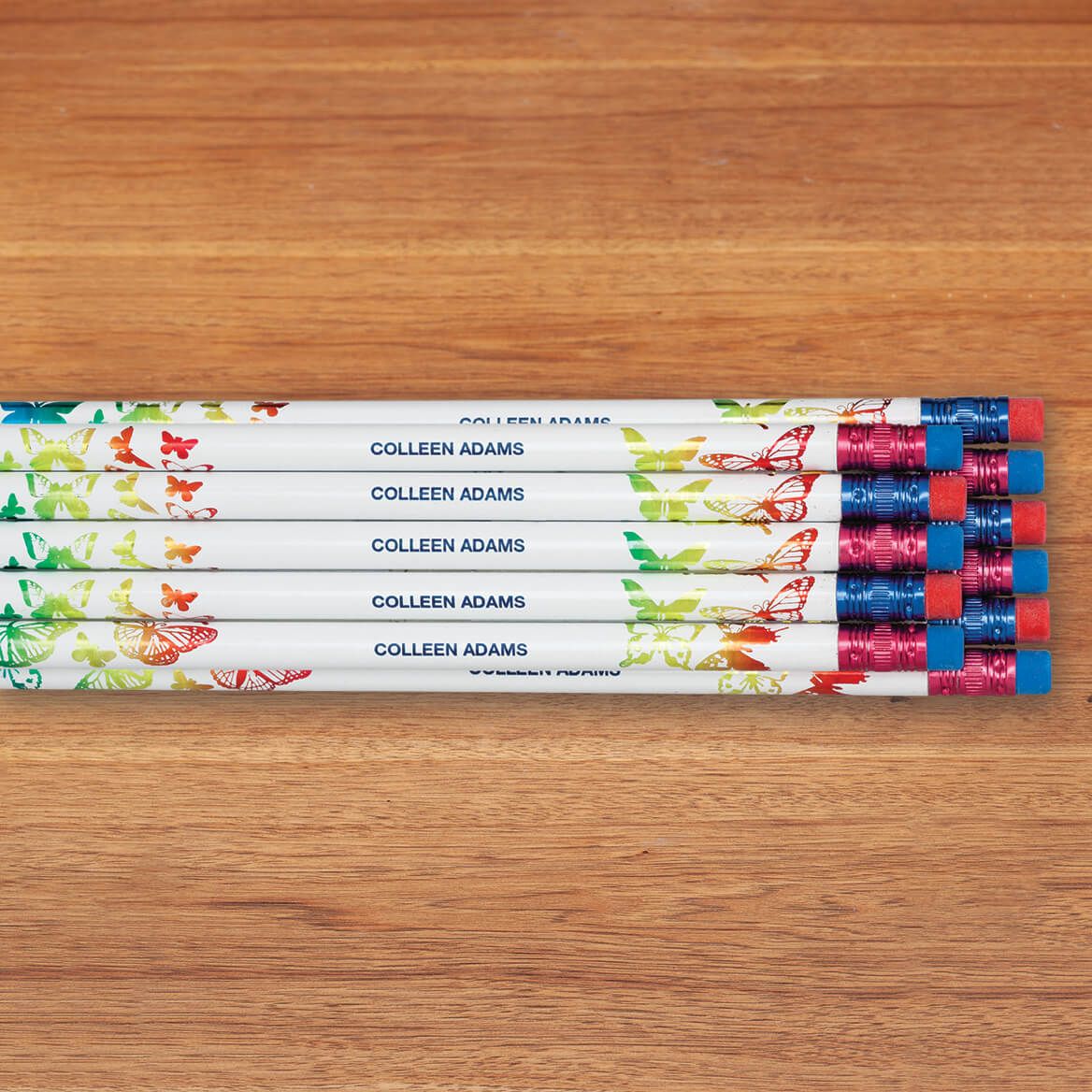 Personalized Butterfly Foil Pencils, Set of 12 + '-' + 335693