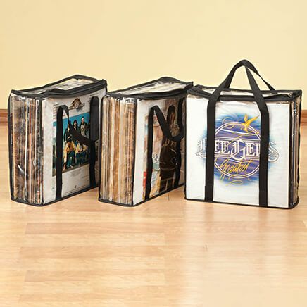 Vintage Record Album Protectors Set of 3 in Black-342792