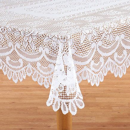 White Rose Lace Tablecloth-344548