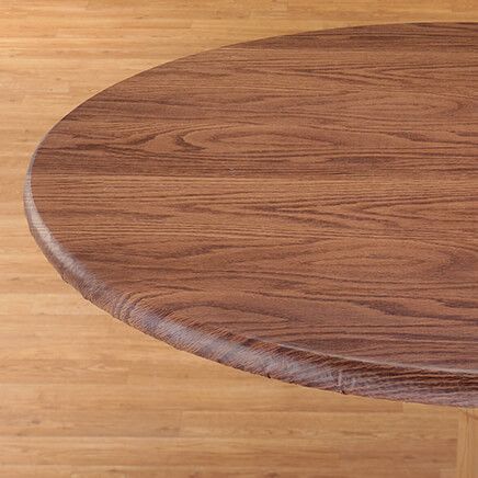 Wood Grain Vinyl Elasticized Table Cover-344622