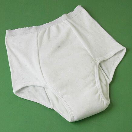 Women's 20 oz. Incontinence Brief Panty, White-346087