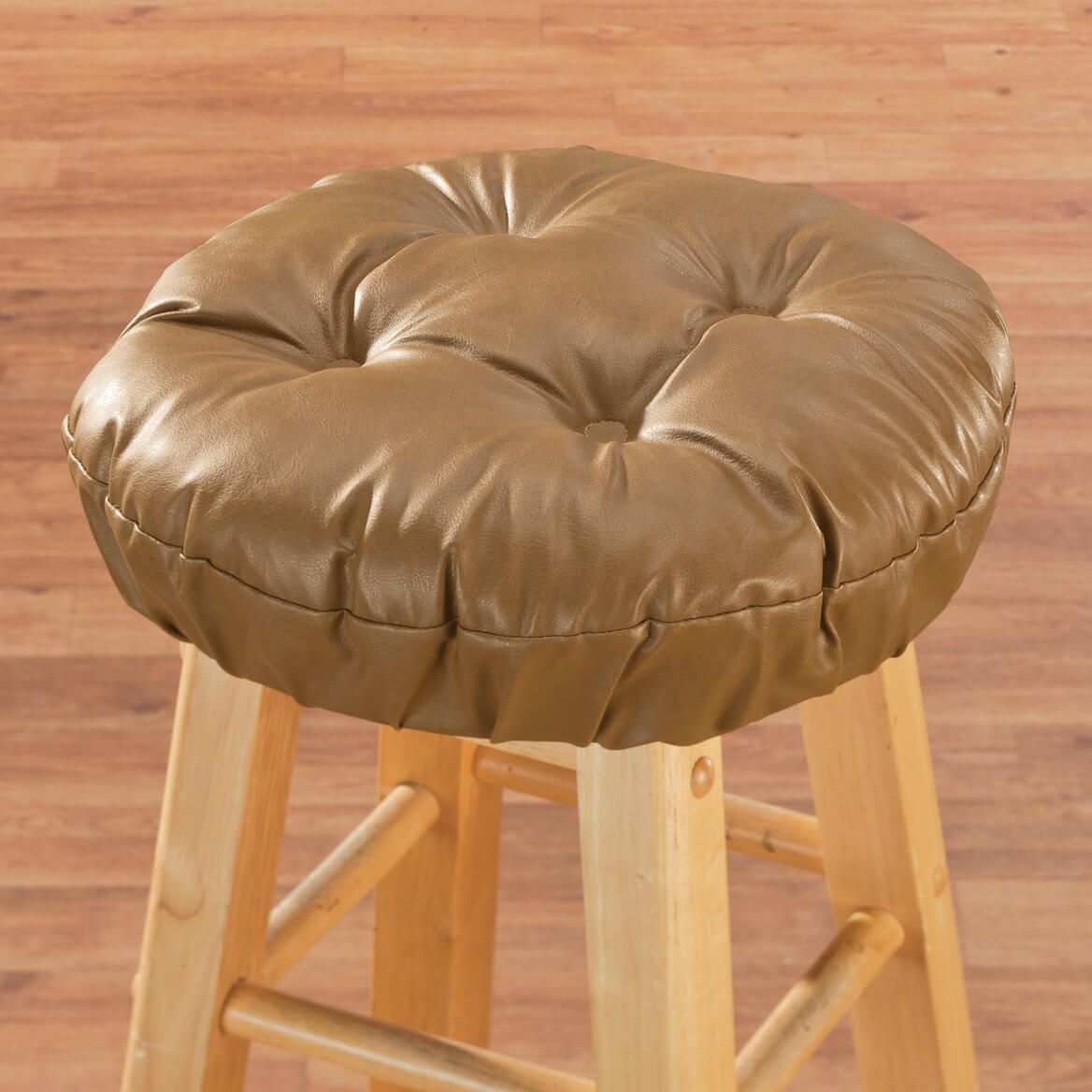 Faux Leather Tufted Bar Stool Cushion + '-' + 347608