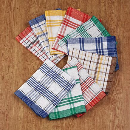 Plaid Kitchen Towels, Set of 10-350528