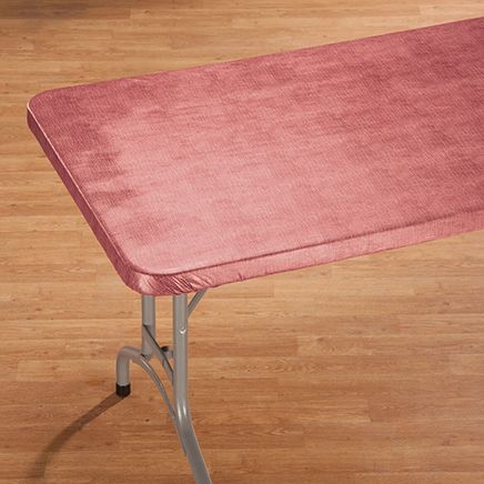View product details for Illusion Weave Vinyl Elasticized Banquet Tablecover By Home-Style Kitchen™