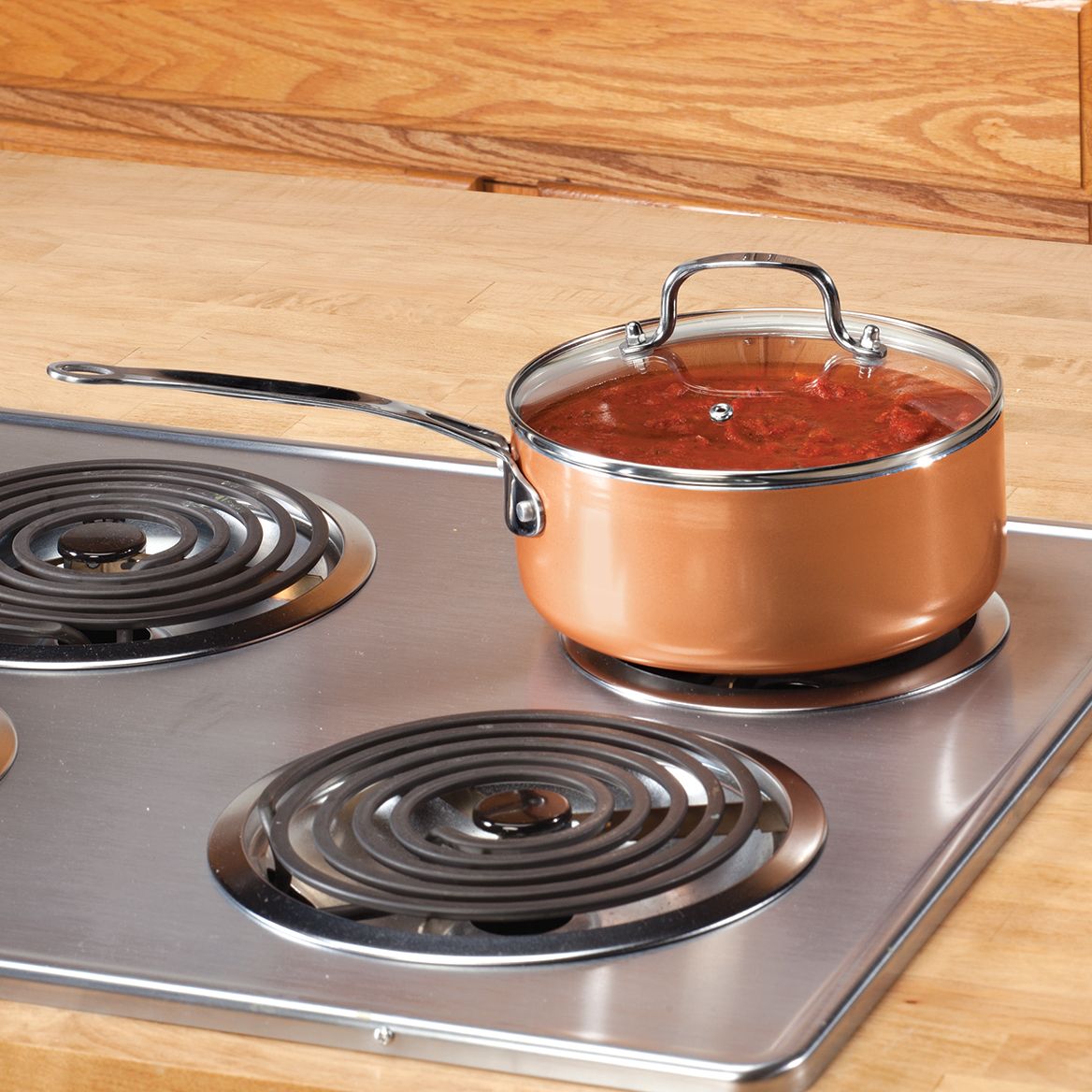 Ceramic Non-Stick Sauce Pan with Lid, 3 Qt. + '-' + 357616