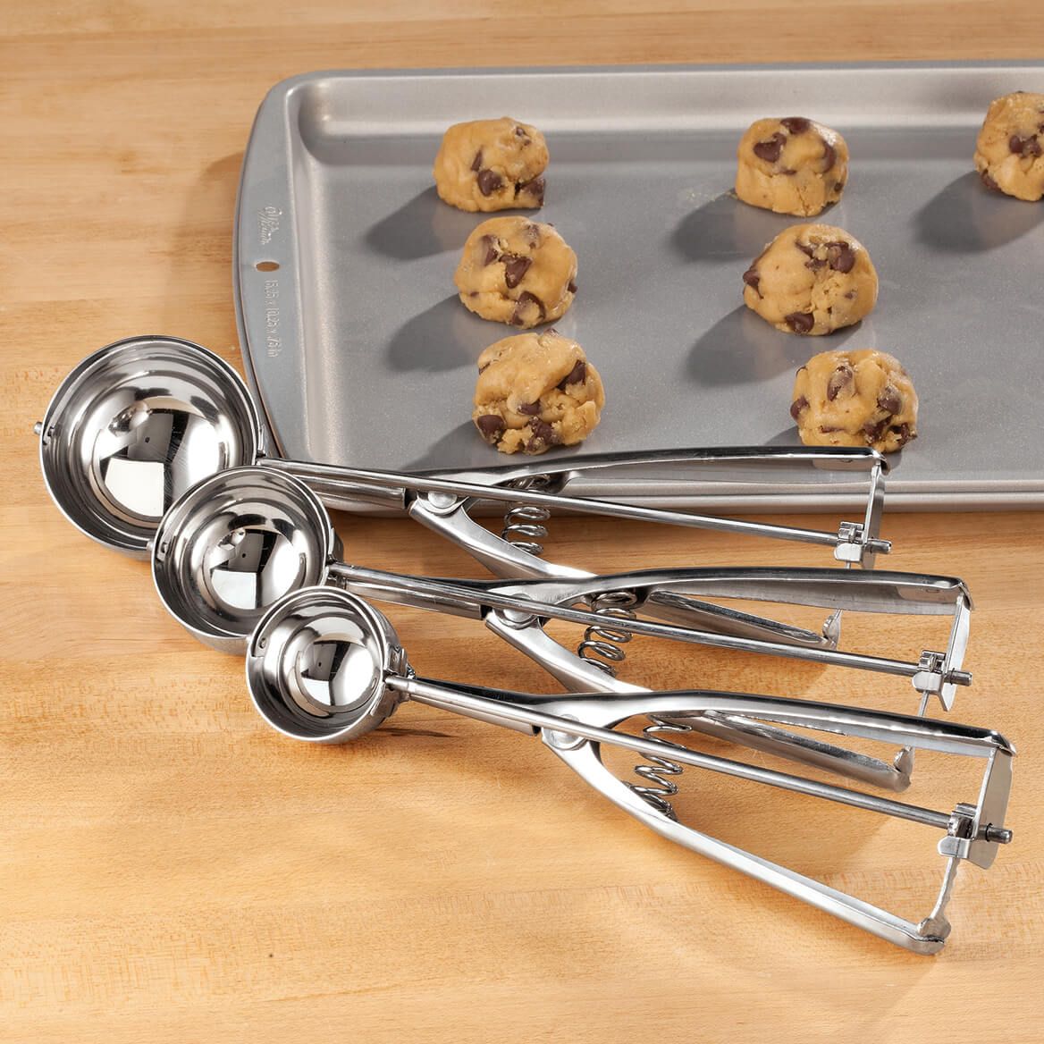 Stainless Steel Cookie Scoops, Set of 3 + '-' + 360438