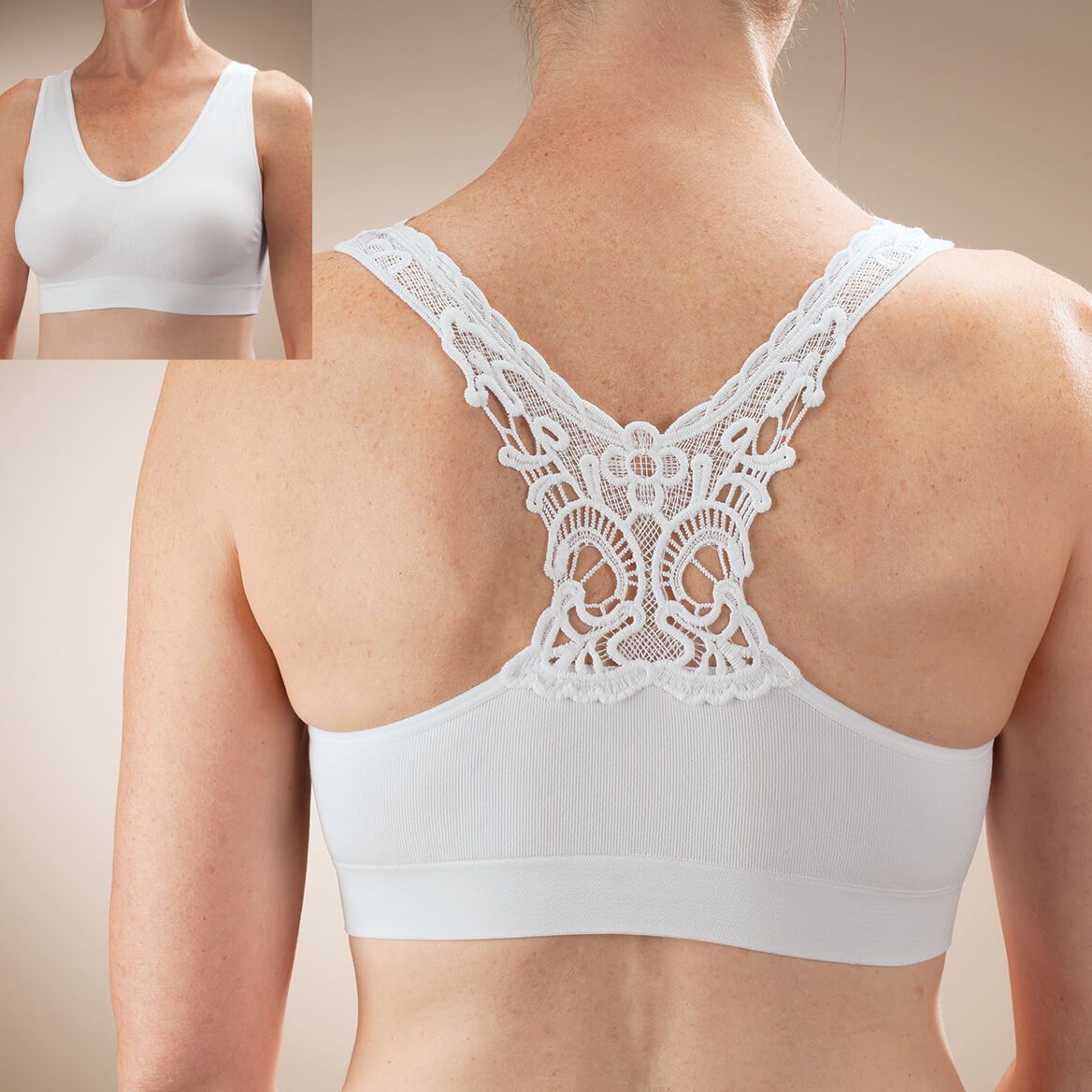 Seamless Lace Racerback Bra + '-' + 362557