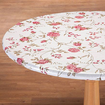 Rose Trellis Elasticized Vinyl Table Cover-363041