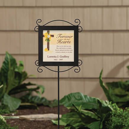 Personalized Forever in Our Hearts Memorial Stake and Plaque-369628