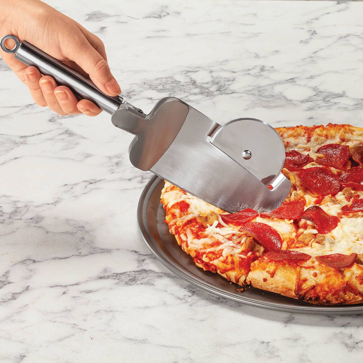 Multi-Function Pizza Cutter and Server + '-' + 371099
