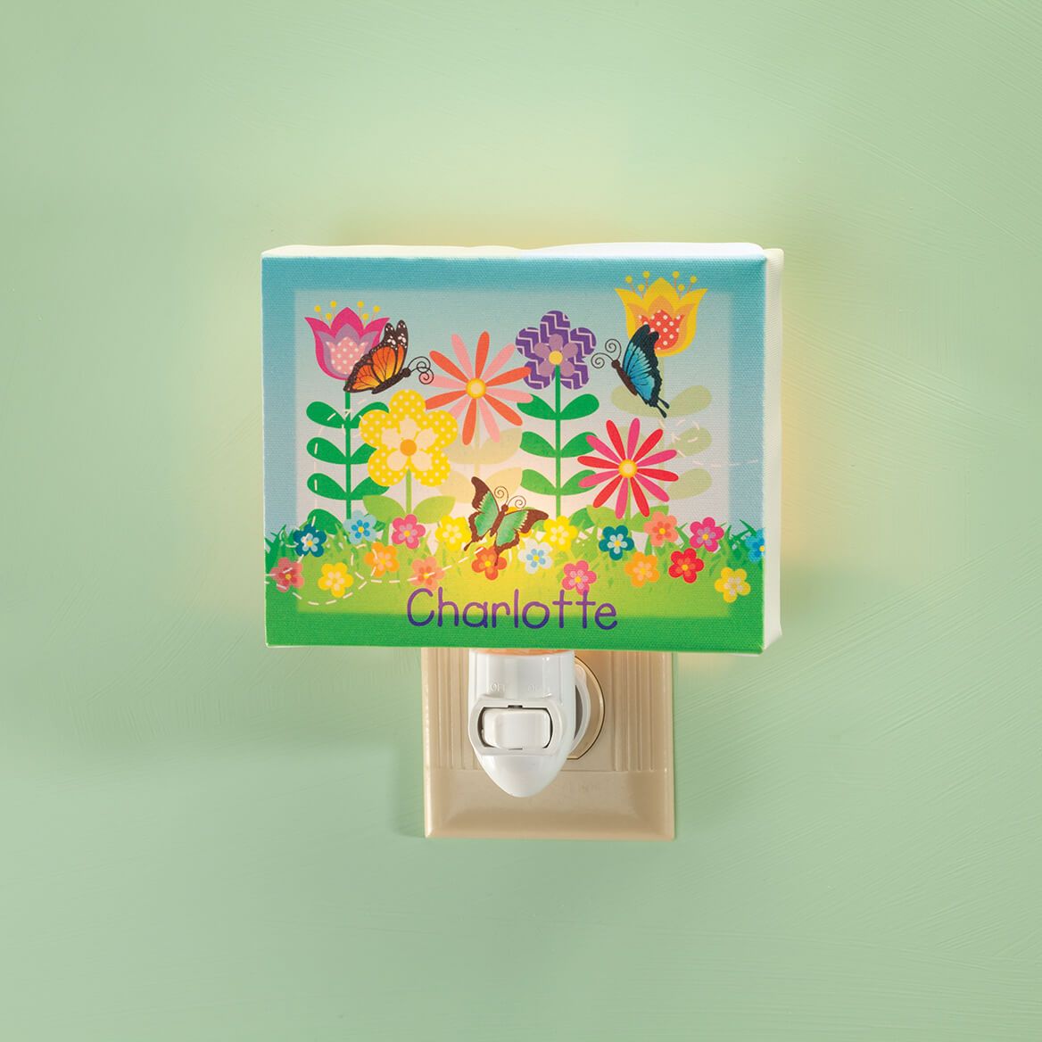 Personalized Children's Flowers & Butterflies Night Light + '-' + 372645
