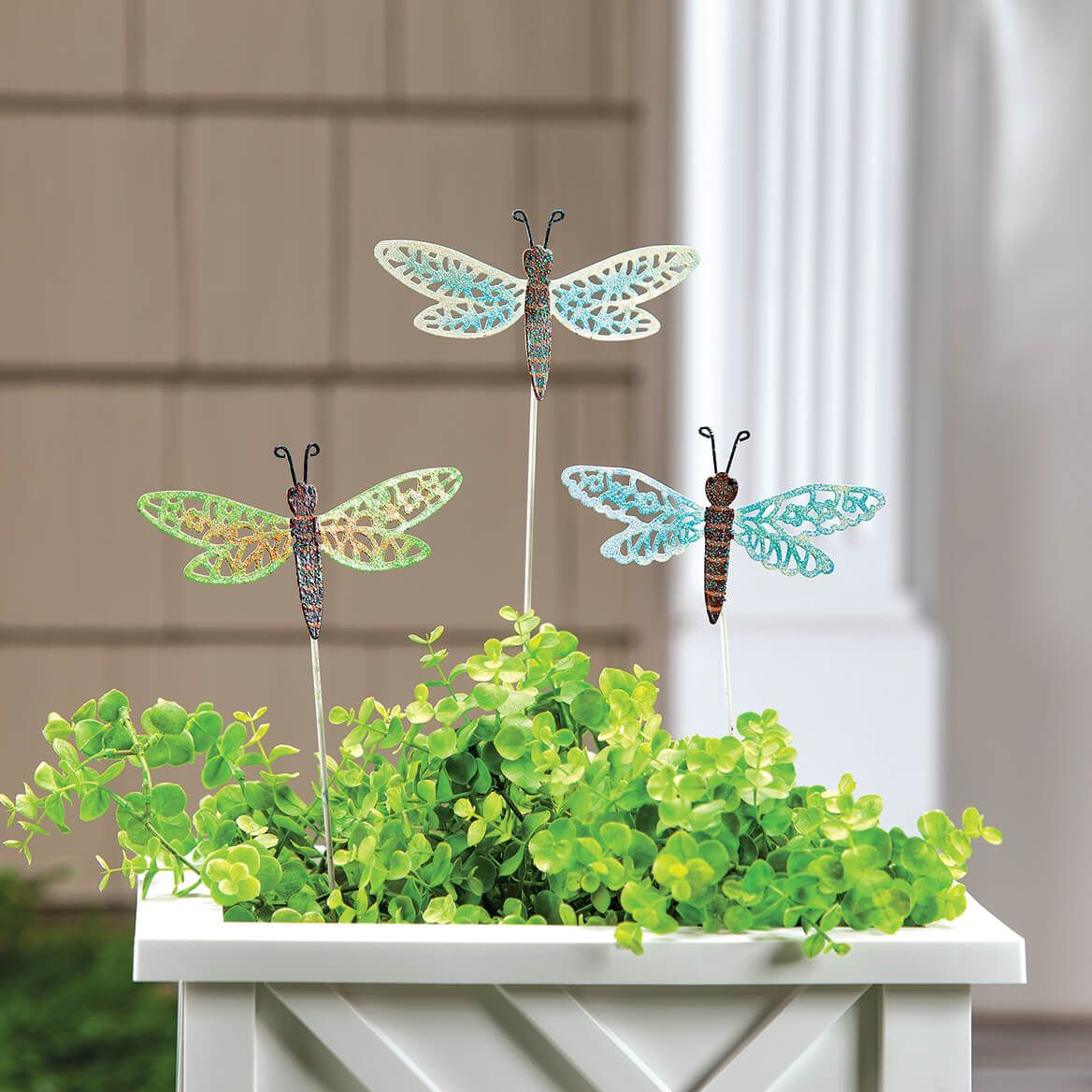Metal Dragonfly Stakes by Fox River Creations, Set of 3 + '-' + 372750