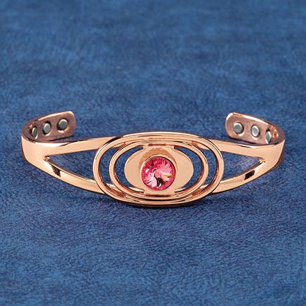 Copper Magnetic Cuff Bracelets with Stone Accents-372944