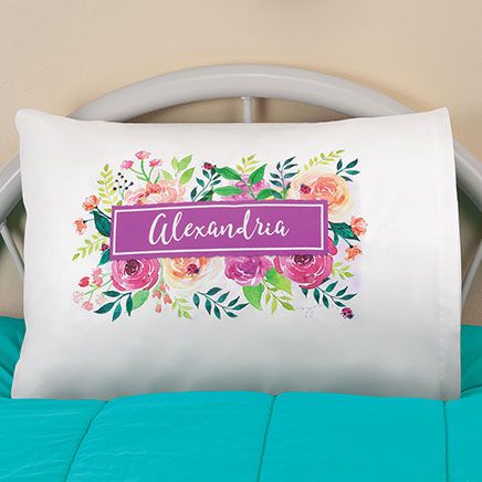 Personalized Watercolor Floral Pillowcase-373526