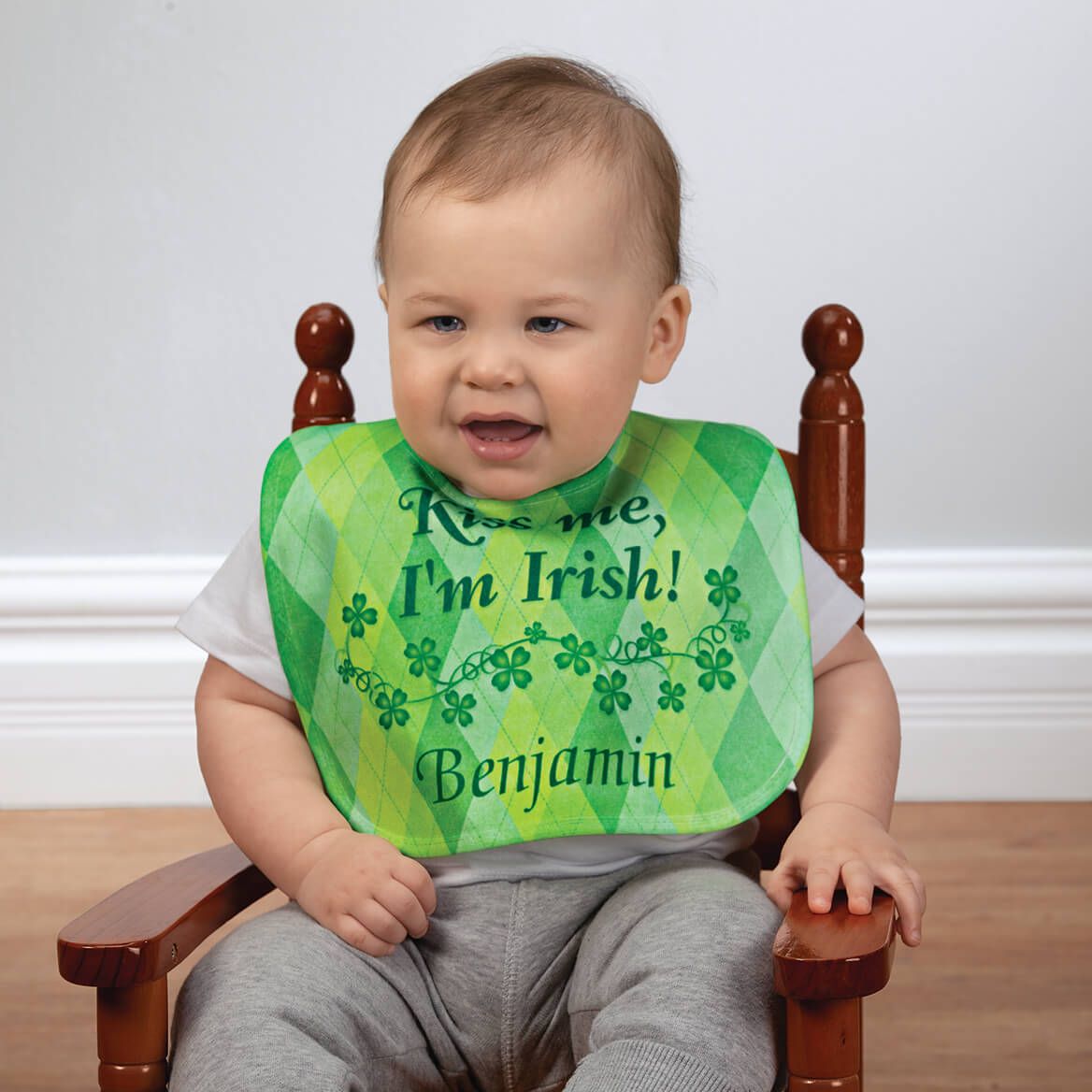 Personalized St. Patrick's Day Baby Bib + '-' + 373827