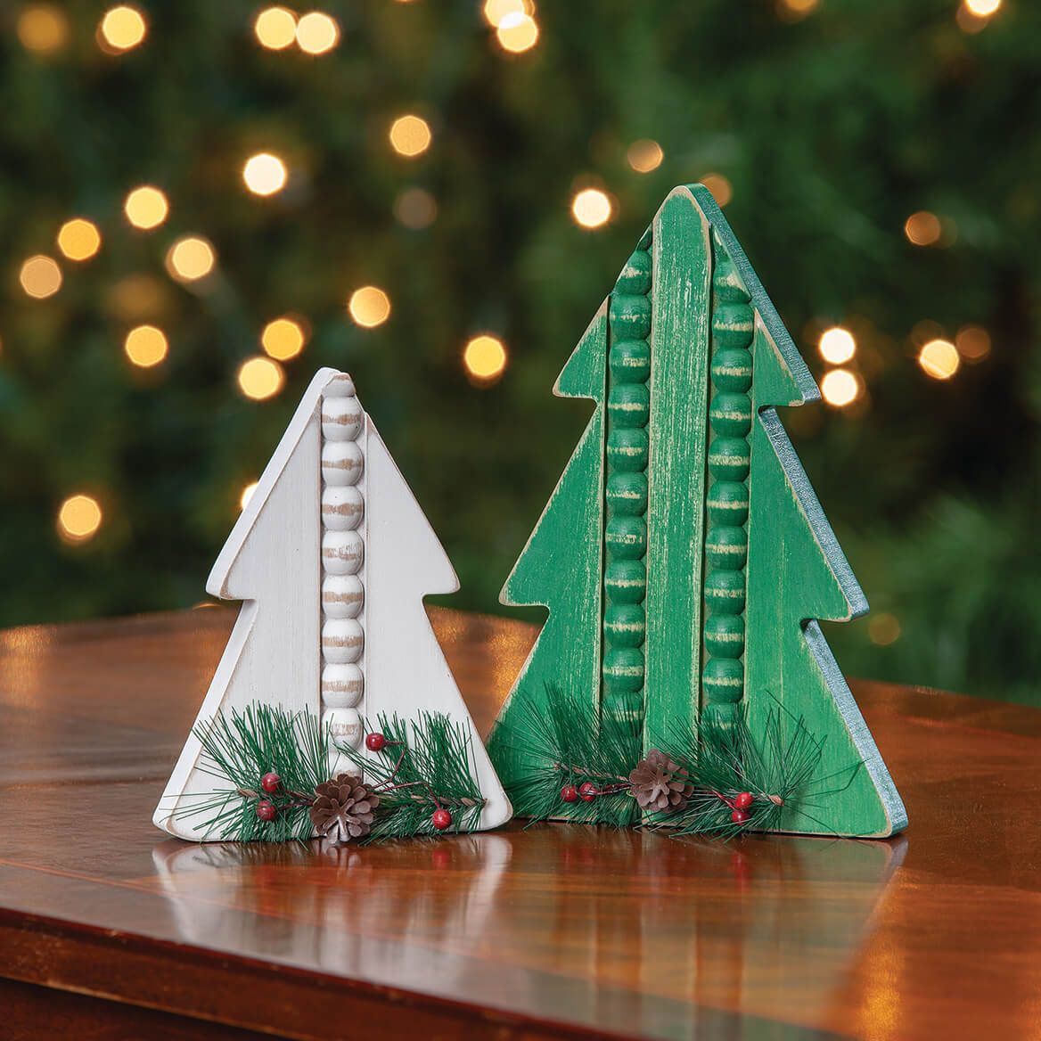 Wood Christmas Trees by Holiday Peak™, Set of 2 + '-' + 373859