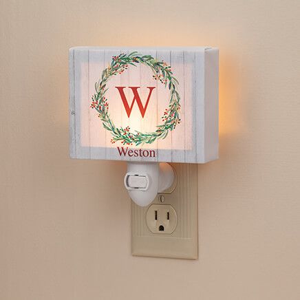 Personalized Christmas Wreath Night Light-373912