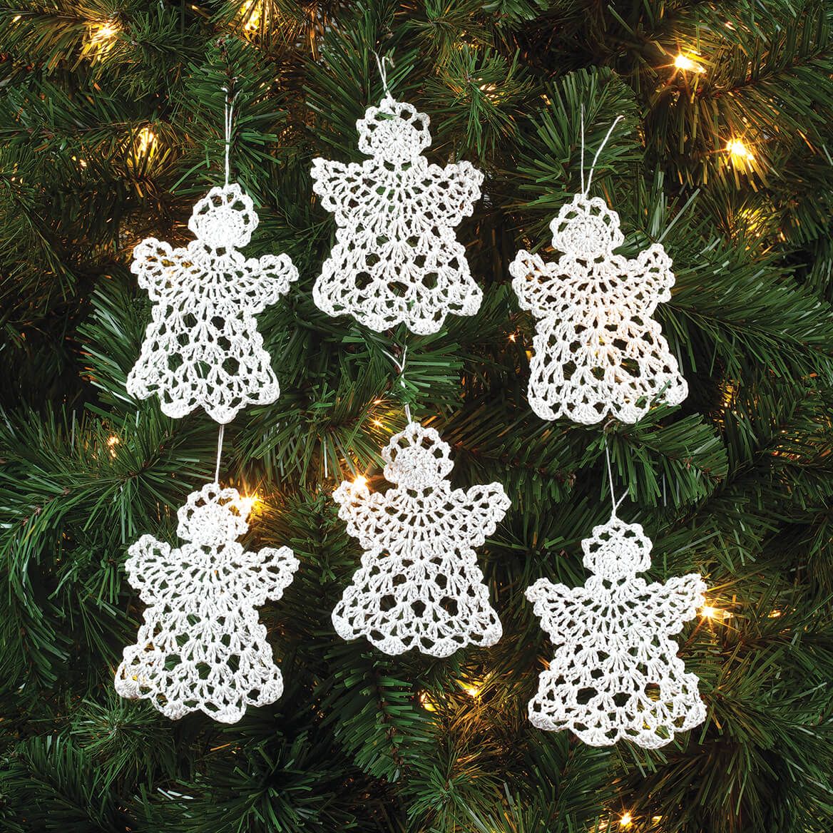 Crochet-Style Angel Ornaments, Set of 6 + '-' + 374129
