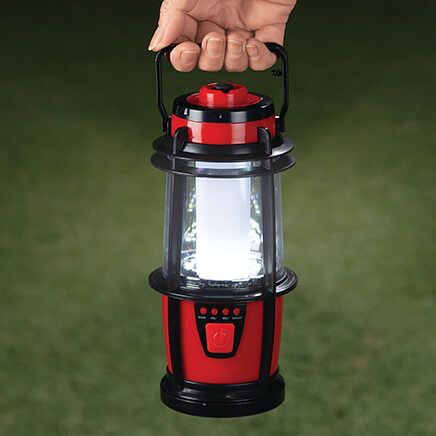 FM Radio LED Lantern with Pull-Out Flashlight by LivingSURE™-374135