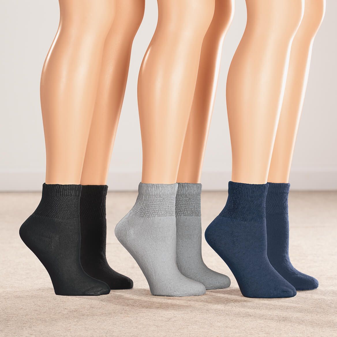 Quarter-Cut Diabetic Socks by Silver Steps™, 3 Pair + '-' + 374143
