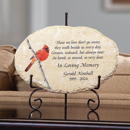 Personalized Oval-Shaped Cardinal Memorial Garden Stone-374560