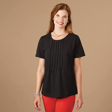 Women's Pleated Cotton Top-375025