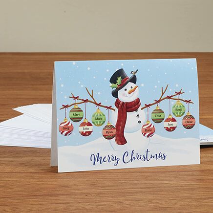 Personalized Snowman Family Cards, Set of 20-375572