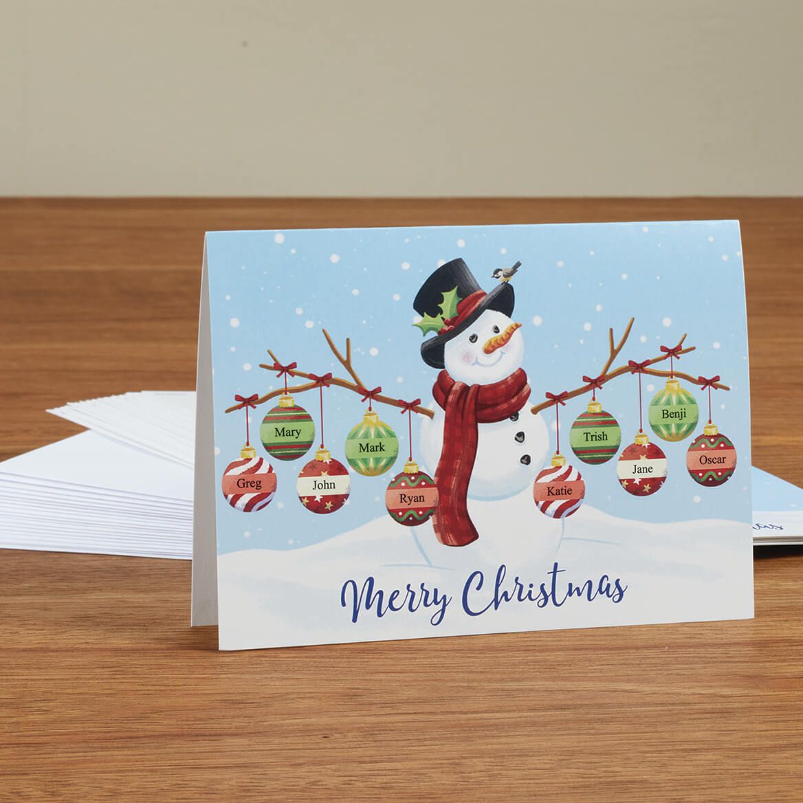 Personalized Snowman Family Cards, Set of 20 + '-' + 375572