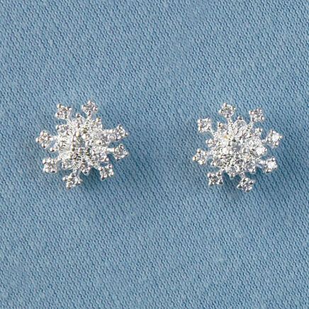 CZ Snowflake Post Earrings-375773