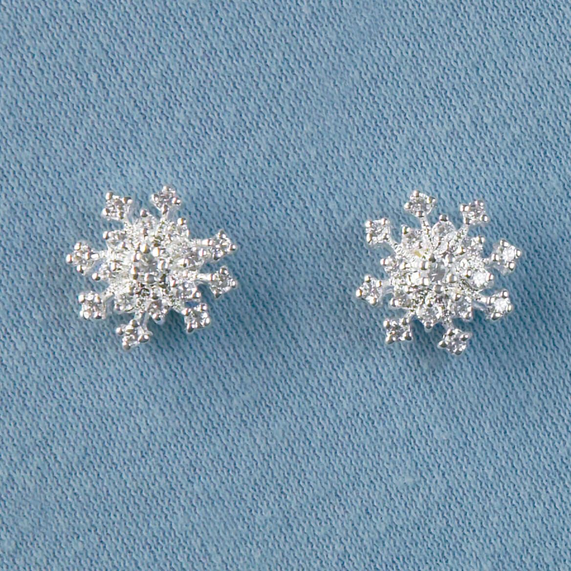 CZ Snowflake Post Earrings + '-' + 375773