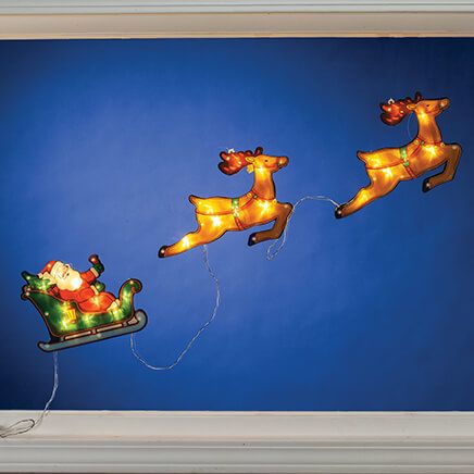 Battery-Operated Santa Sleigh and Reindeer Lights by Holiday-375861