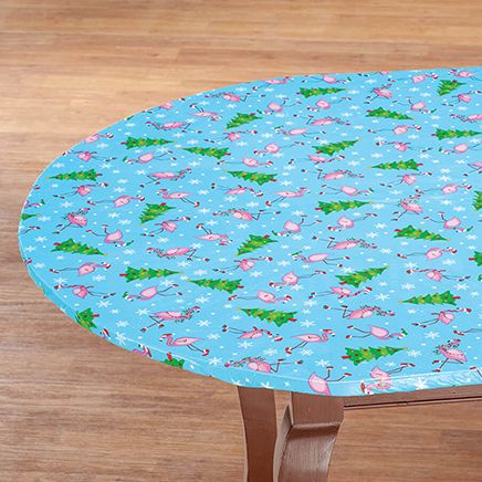 Festive Flamingos Elasticized Table Cover By Chef's Pride™-375927