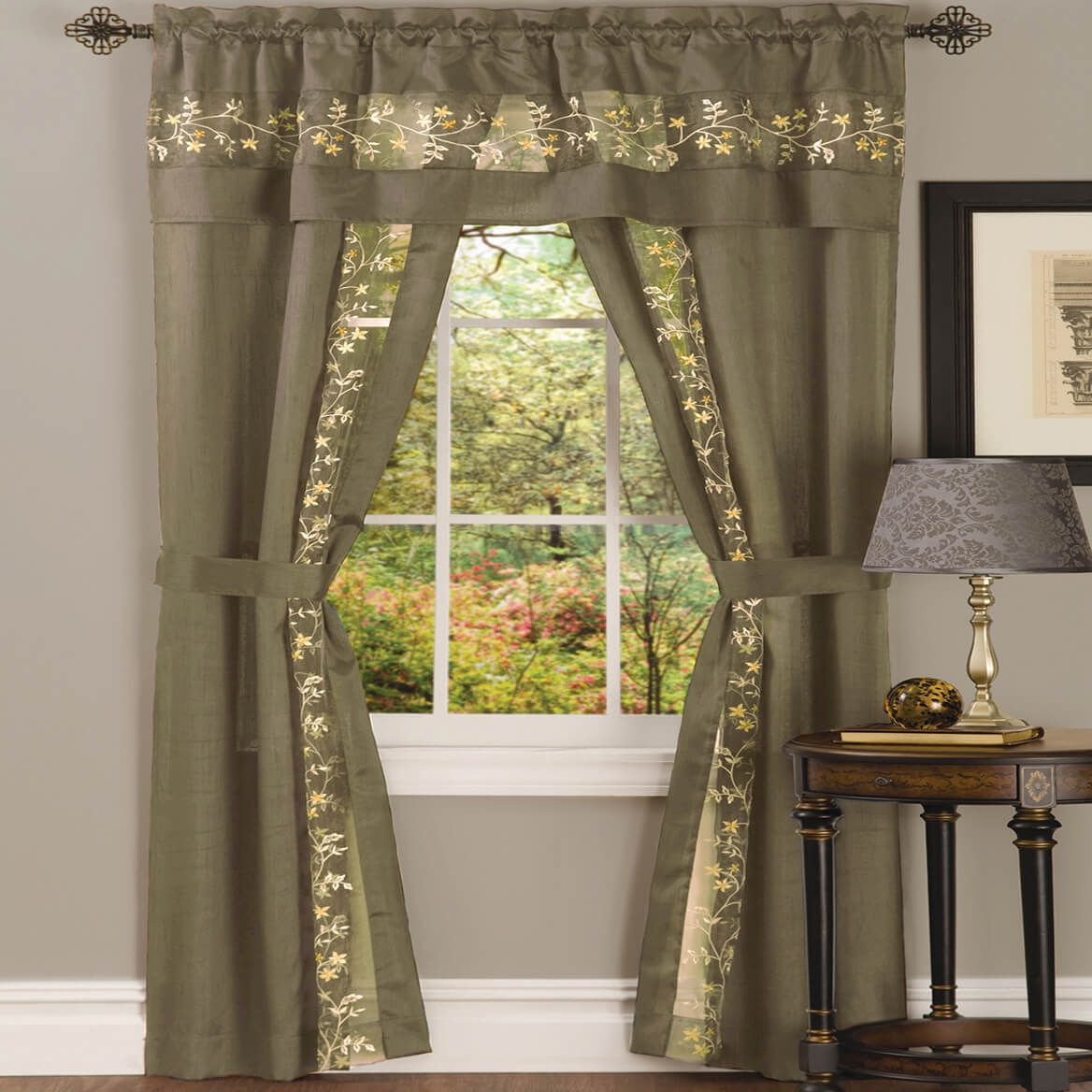 5-Piece Fairfield Embroidered Curtain Set + '-' + 375965