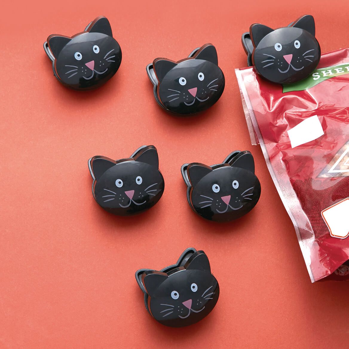 Kitchen and Laundry Clips Cat Face, Set of 6 + '-' + 376025