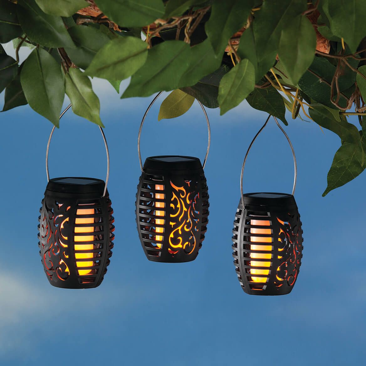 Hanging Dancing Flame Lights by Fox River™ Creations, Set of 3 + '-' + 376436
