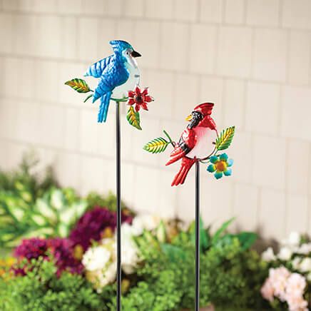 Metal and Glass Bird Stakes, Set of 2 by Fox River™ Creations-376487