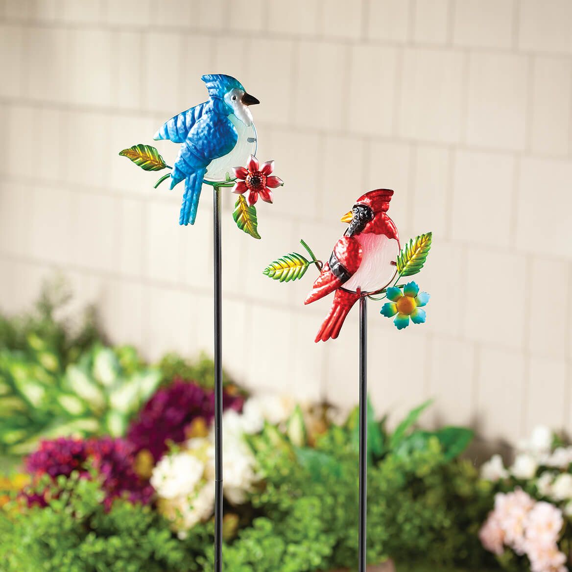 Metal and Glass Bird Stakes, Set of 2 by Fox River™ Creations + '-' + 376487