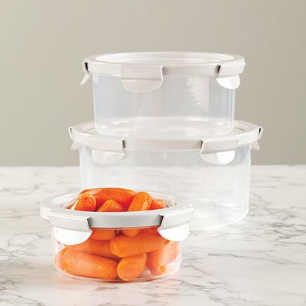 Round Containers with Stretch Lids by Chef's Pride™, Set 3-376578